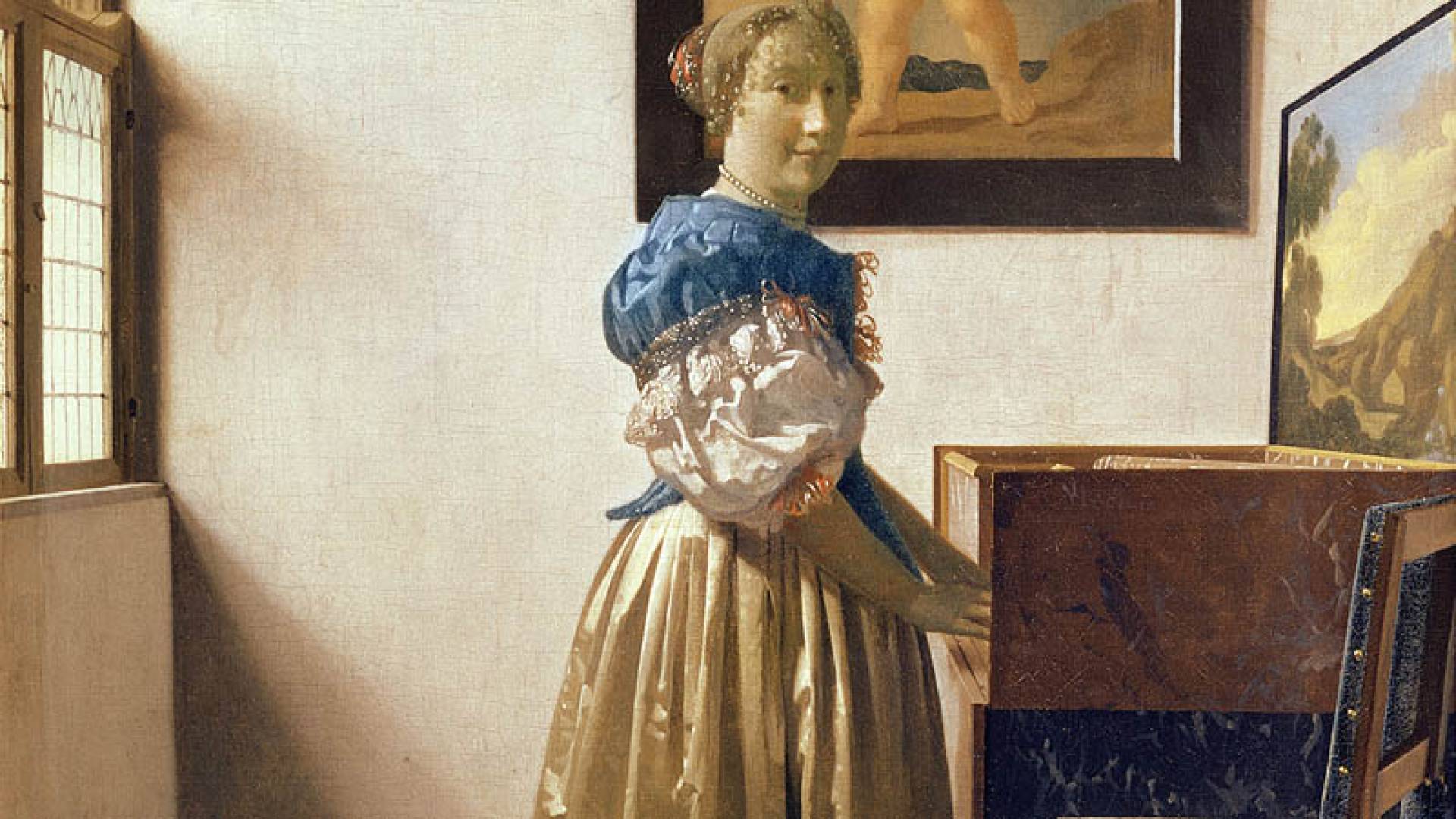 NATIONAL GALLERY LONDRA, Vermeer Giovane Donna In Piedi Alla Spinetta