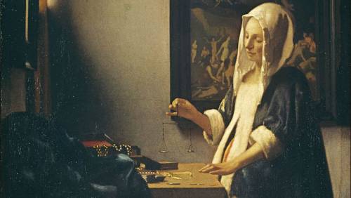НАЦИОНАЛЬНАЯ ГАЛЕРЕЯ, Женщина, Держащая Весы Яна Вермеера
